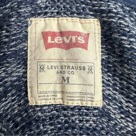 Levis Knit‎ Sweatshirt Mens Medium Blue Gray Pullover Sweater Winter Casual - Picture 11 of 15